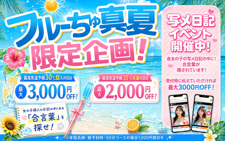 フルーちゅ真夏限定企画 写メ日記イベント